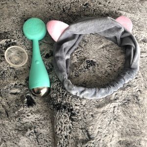 PMD pro facial brush and cat ear headband set